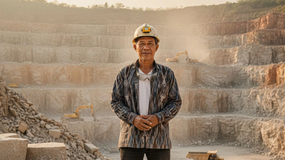 Ilustrasi Kepala Desa Rengasjajar, Kabupaten Bogor, memiliki 9 tambang. [Gemini Ai]